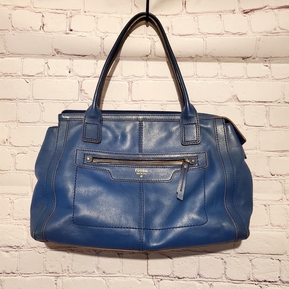 FOSSIL COWHIDE LEATHER SHOULDER BAG